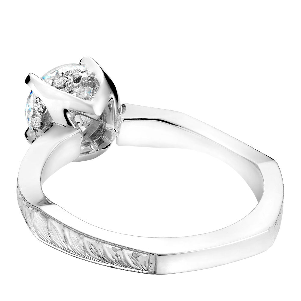 Noam Carver Engagement Ring White 14k Gold With 12 RD TCW 0.08ct
