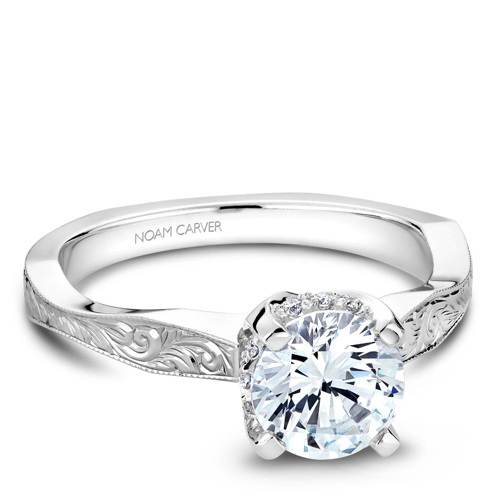 Noam Carver Engagement Ring Platinum With 12 RD TCW 0.08ct