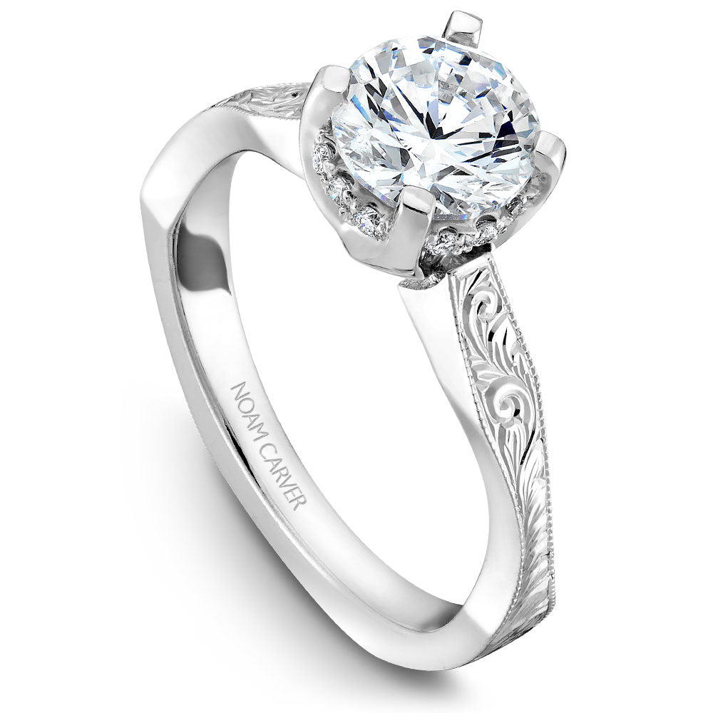 Noam Carver Engagement Ring Platinum With 12 RD TCW 0.08ct