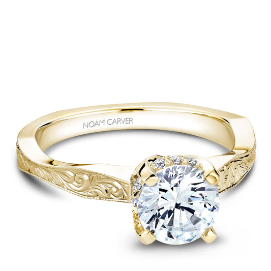 Noam Carver Engagement Ring Yellow 18k Gold With 12 RD TCW 0.08ct