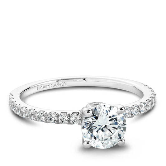 Noam Carver Engagement Ring Platinum With 22 RD TCW 0.31ct