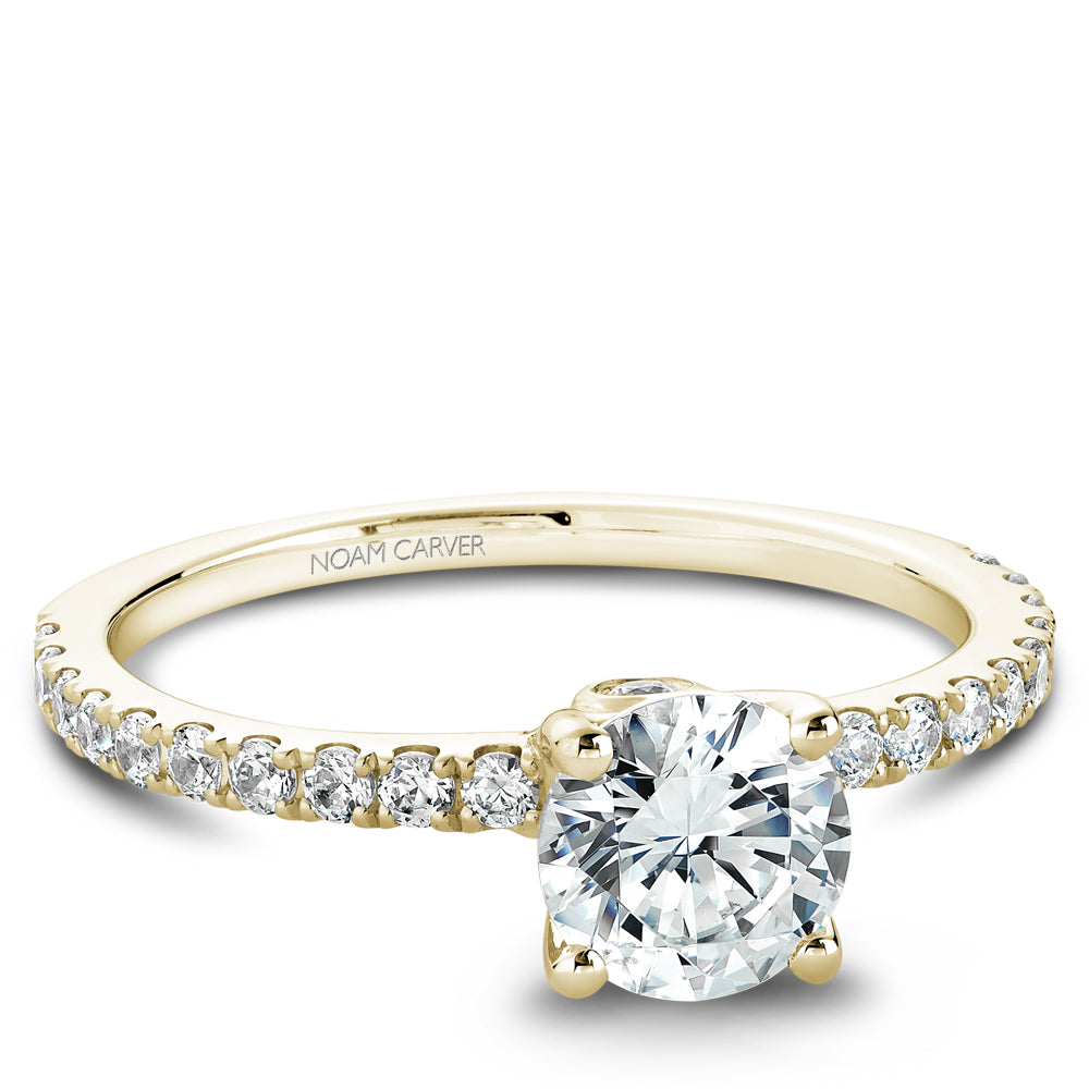 Noam Carver Engagement Ring Yellow 14k Gold With 22 RD TCW 0.31ct