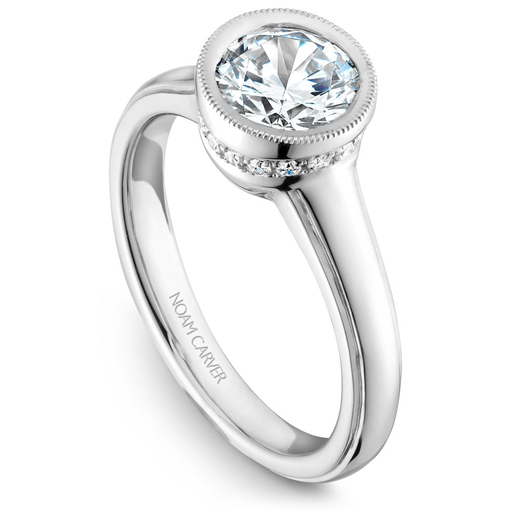 Noam Carver Engagement Ring Platinum With 18 RD TCW 0.11ct