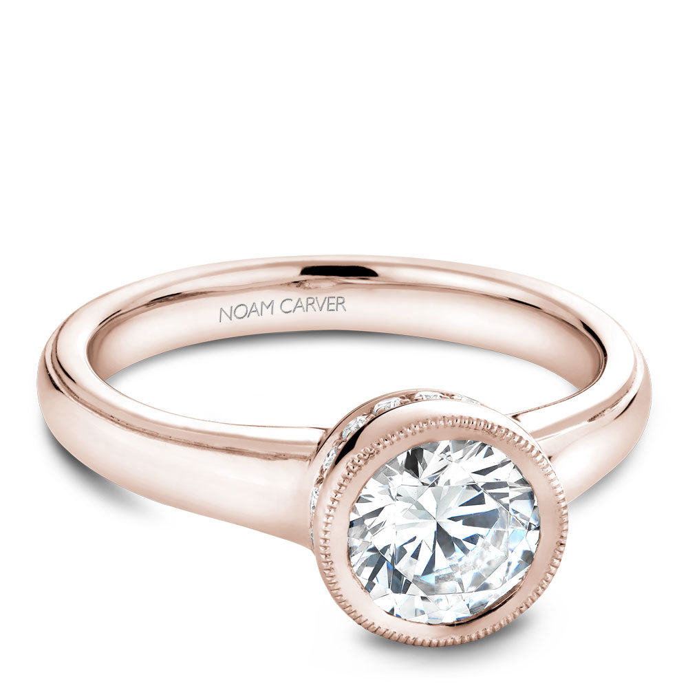 Noam Carver Engagement Ring Rose 14k Gold With 18 RD TCW 0.11ct