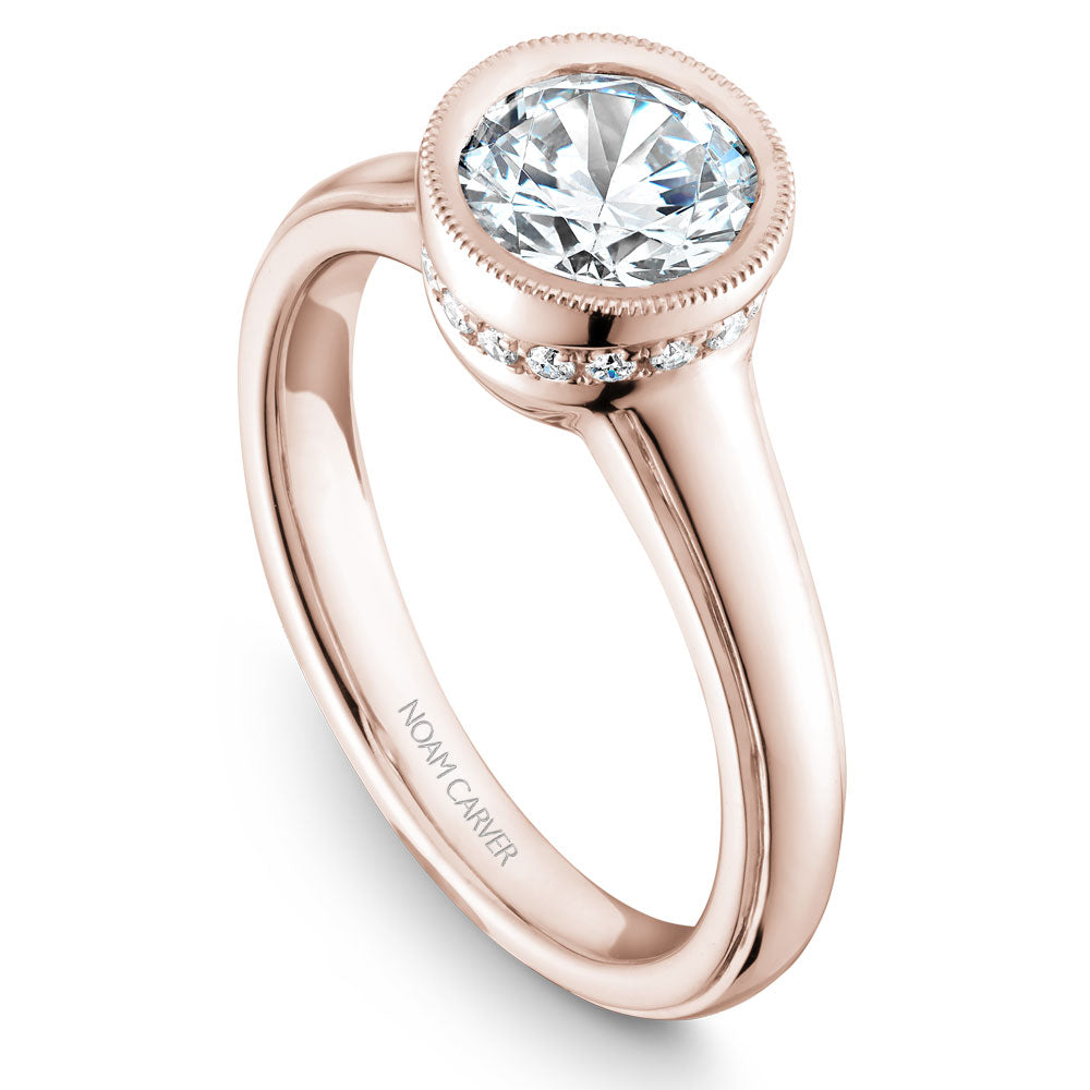 Noam Carver Engagement Ring Rose 18k Gold With 18 RD TCW 0.11ct