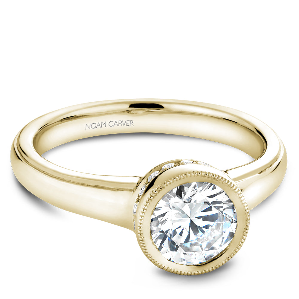 Noam Carver Engagement Ring Yellow 14k Gold With 18 RD TCW 0.11ct