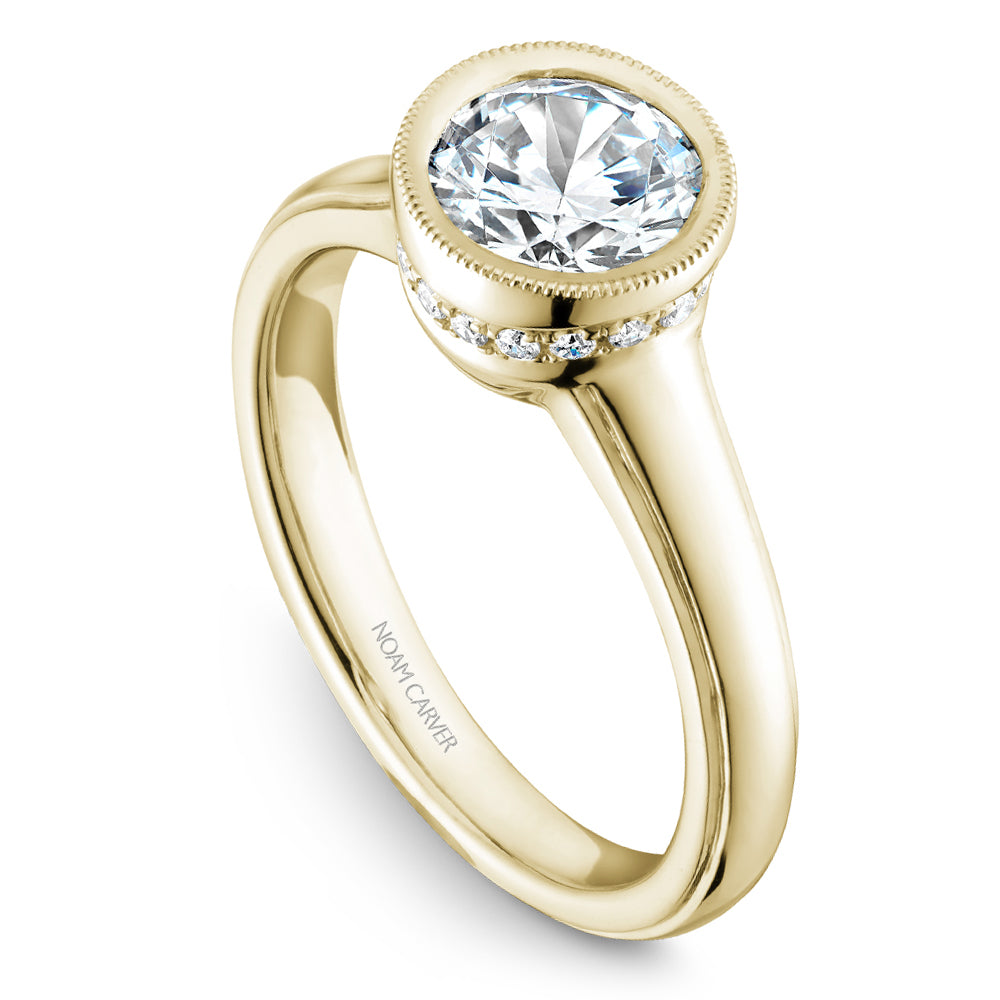 Noam Carver Engagement Ring Yellow 18k Gold With 18 RD TCW 0.11ct
