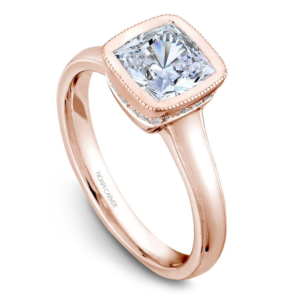 Noam Carver Engagement Ring Rose 14k Gold With 18 RD TCW 0.08ct