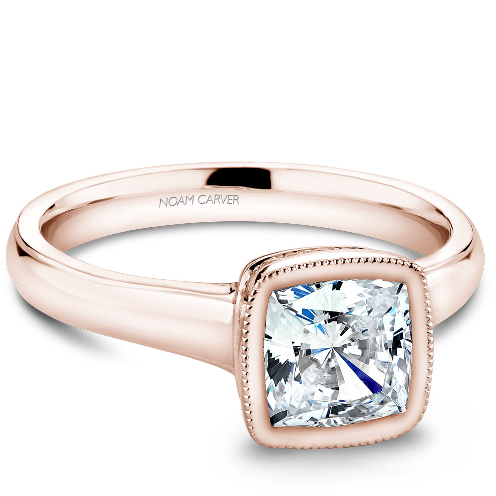 Noam Carver Engagement Ring Rose 14k Gold With 18 RD TCW 0.08ct