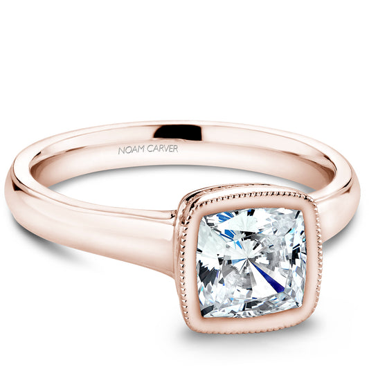 Noam Carver Engagement Ring Rose 18k Gold With 18 RD TCW 0.08ct