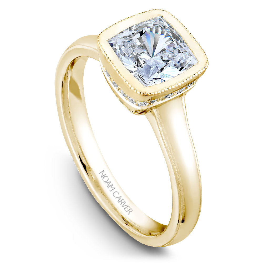 Noam Carver Engagement Ring Yellow 14k Gold With 18 RD TCW 0.08ct