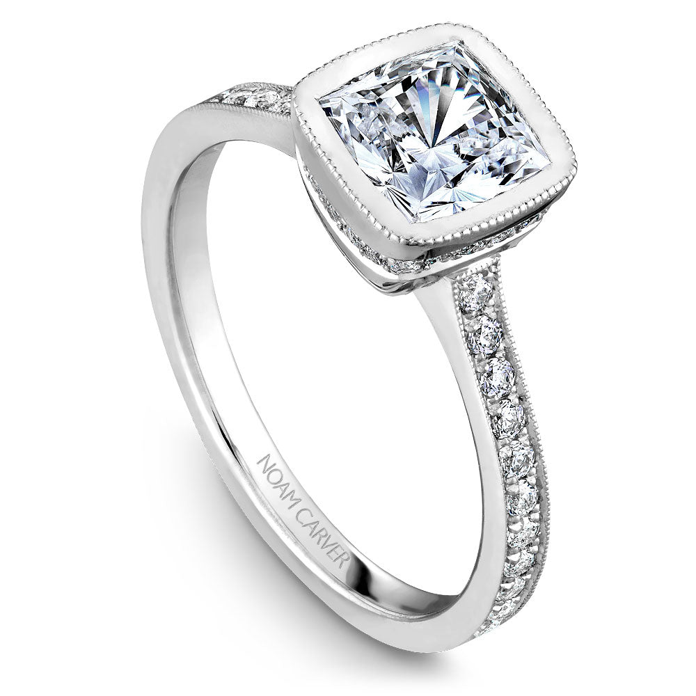 Noam Carver Engagement Ring White 18k Gold With 40 RD TCW 0.28ct