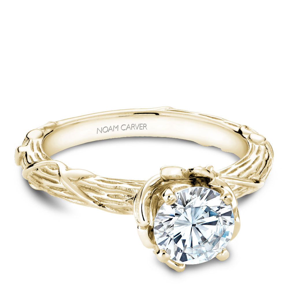 Noam Carver Engagement Ring Yellow 14k Gold With 2 RD TCW 0.03ct