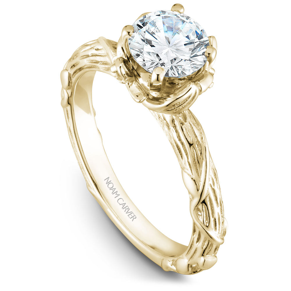 Noam Carver Engagement Ring Yellow 14k Gold With 2 RD TCW 0.03ct
