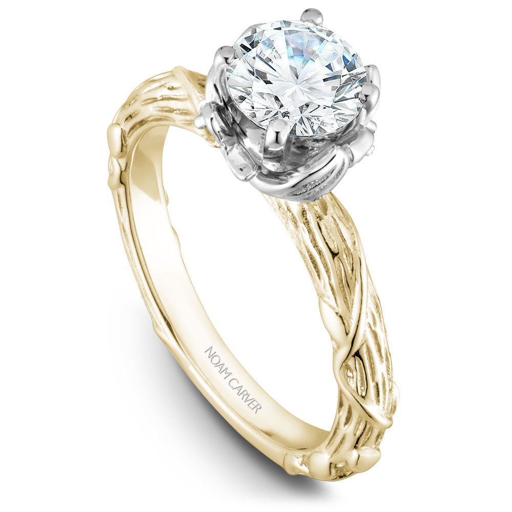 Noam Carver Engagement Ring Yellow & White 18k Gold With 2 RD TCW 0.03ct