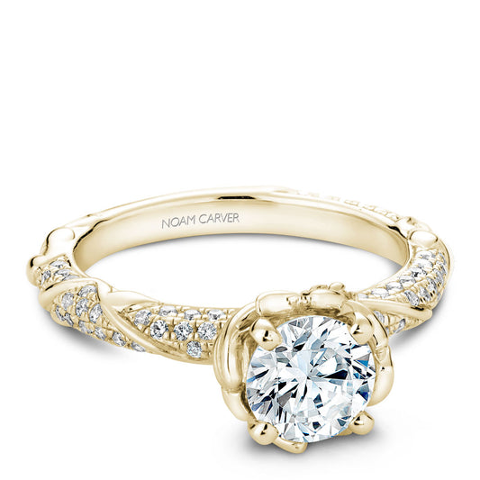 Noam Carver Engagement Ring Yellow 14k Gold With 100 RD TCW 0.42ct