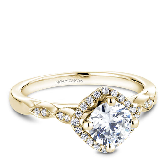 Noam Carver Engagement Ring Yellow 14k Gold With 28 RD TCW 0.13ct