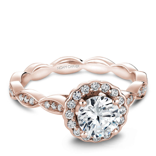 Noam Carver Engagement Ring Rose 18k Gold With 34 RD TCW 0.27ct