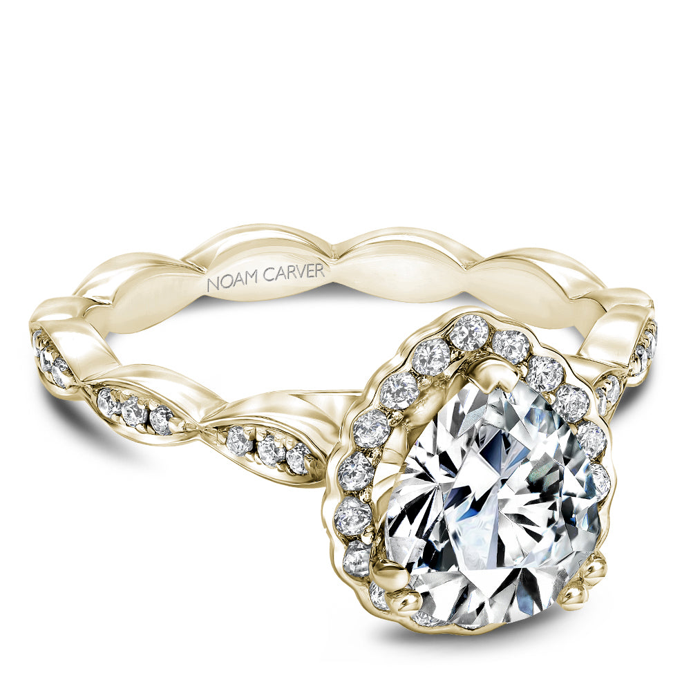 Noam Carver Engagement Ring Yellow 14k Gold With 36 RD TCW 0.29ct