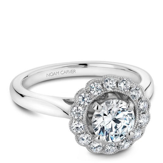 Noam Carver Engagement Ring Platinum With 14 RD TCW 0.4ct