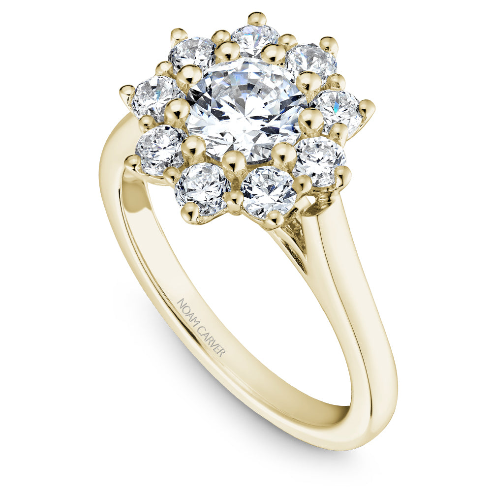 Noam Carver Engagement Ring Yellow 18k Gold With 9 RD TCW 0.90ct