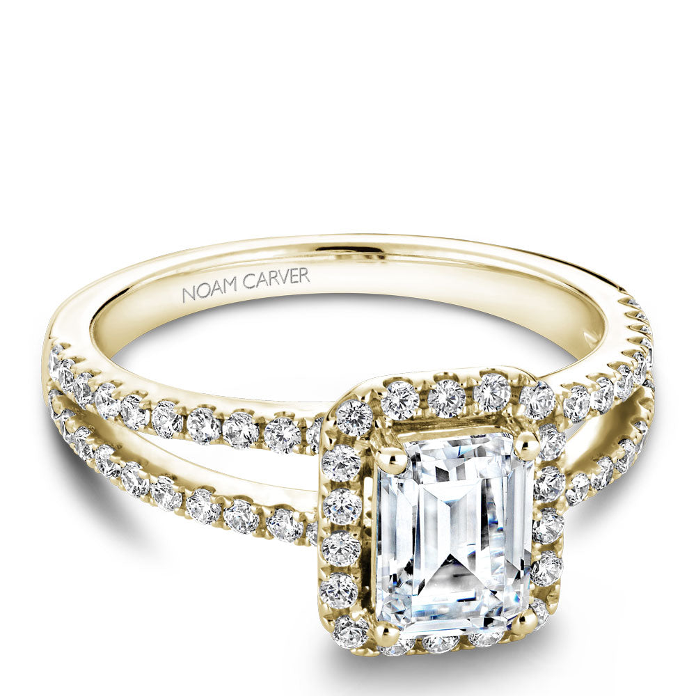 Noam Carver Engagement Ring Yellow 14k Gold With 72 RD TCW 0.600ct