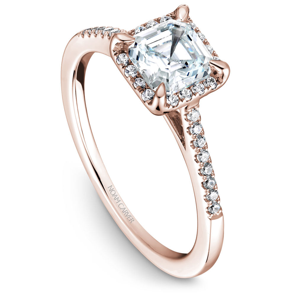 Noam Carver Engagement Ring Rose 14k Gold With 32 RD TCW 0.14ct