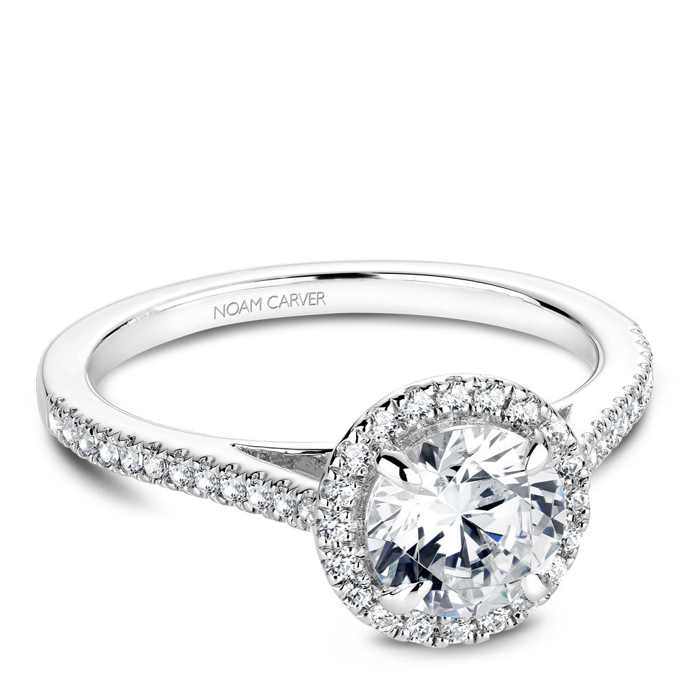 Noam Carver Engagement Ring Platinum With 42 RD TCW 0.19ct