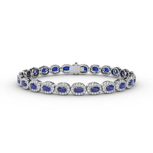 Fana Striking Oval Sapphire and Diamond Bracelet