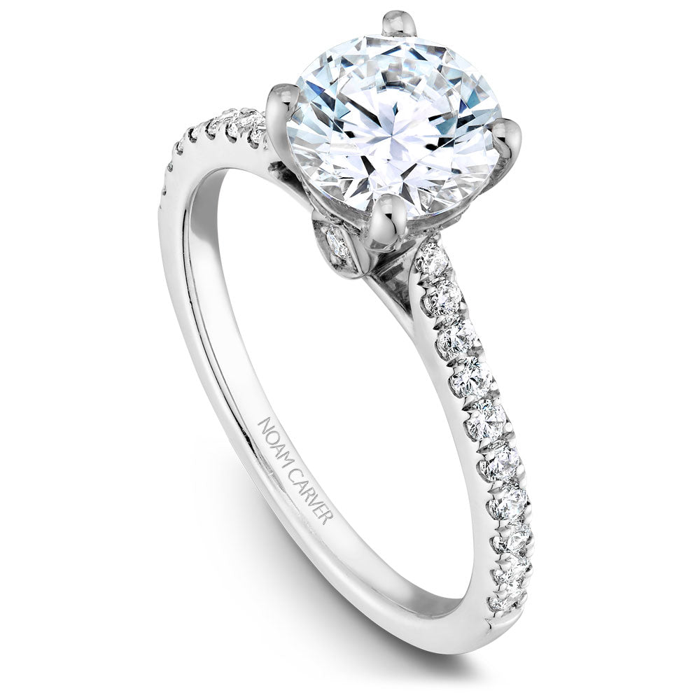 Noam Carver Engagement Ring Platinum With 26 RD TCW 0.28ct