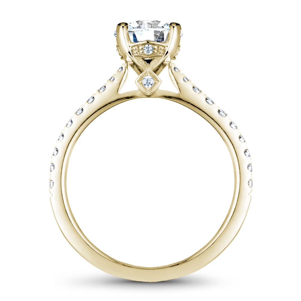 Noam Carver Engagement Ring Yellow 14k Gold With 26 RD TCW 0.28ct
