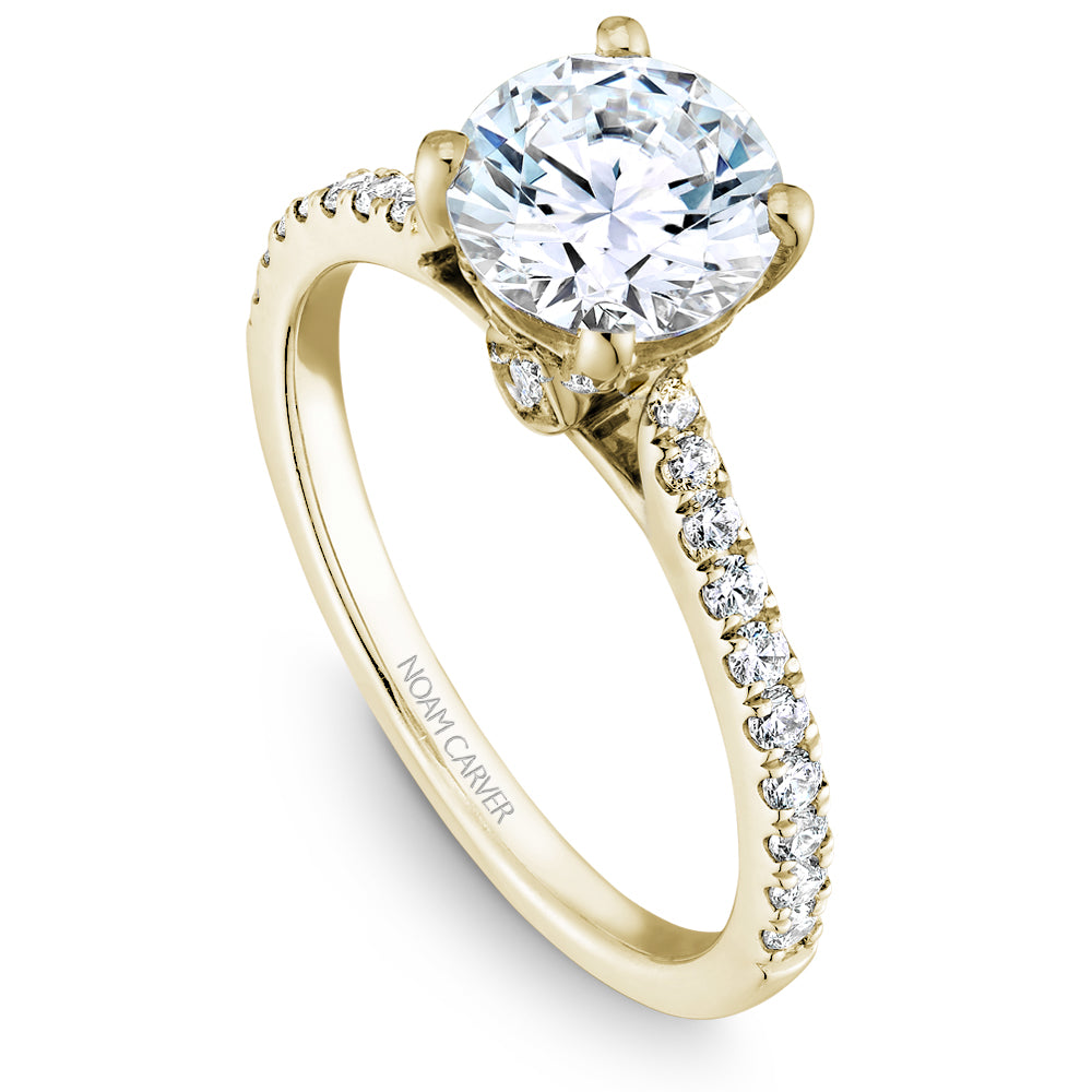Noam Carver Engagement Ring Yellow 14k Gold With 26 RD TCW 0.28ct