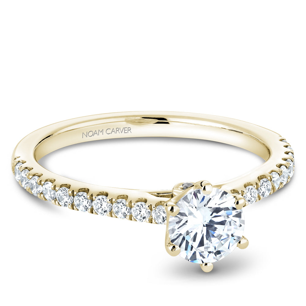 Noam Carver Engagement Ring Yellow 14k Gold With 22 RD TCW 0.26ct