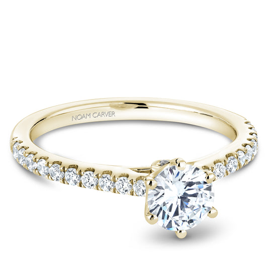 Noam Carver Engagement Ring Yellow 14k Gold With 22 RD TCW 0.26ct