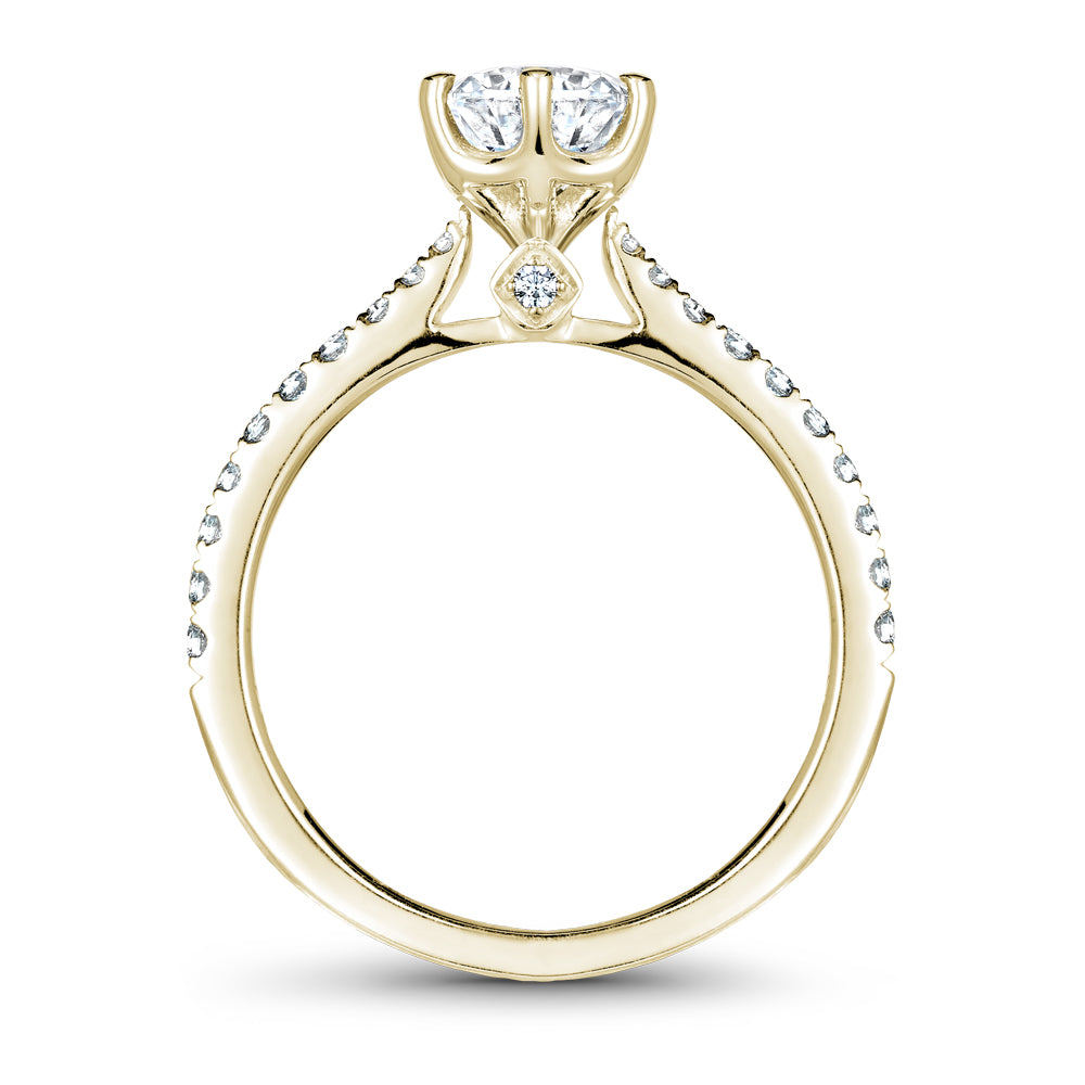 Noam Carver Engagement Ring Yellow 14k Gold With 22 RD TCW 0.26ct