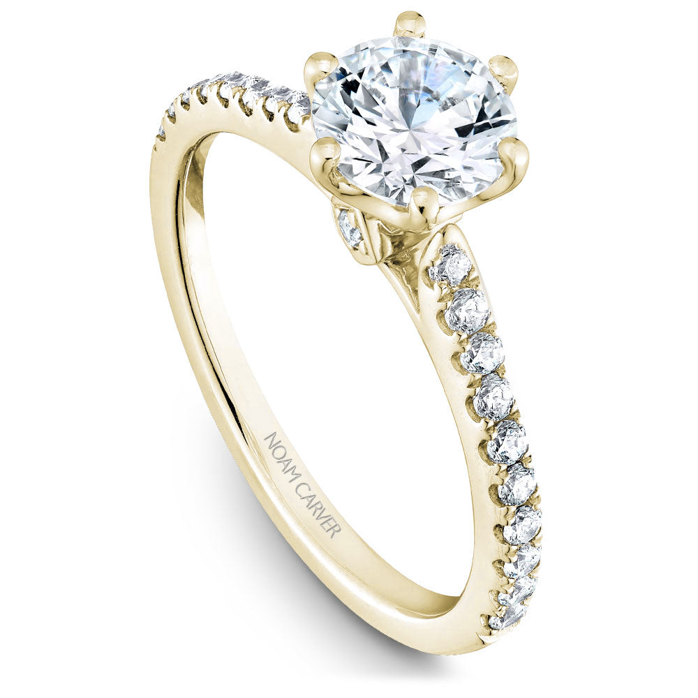 Noam Carver Engagement Ring Yellow 14k Gold With 22 RD TCW 0.26ct