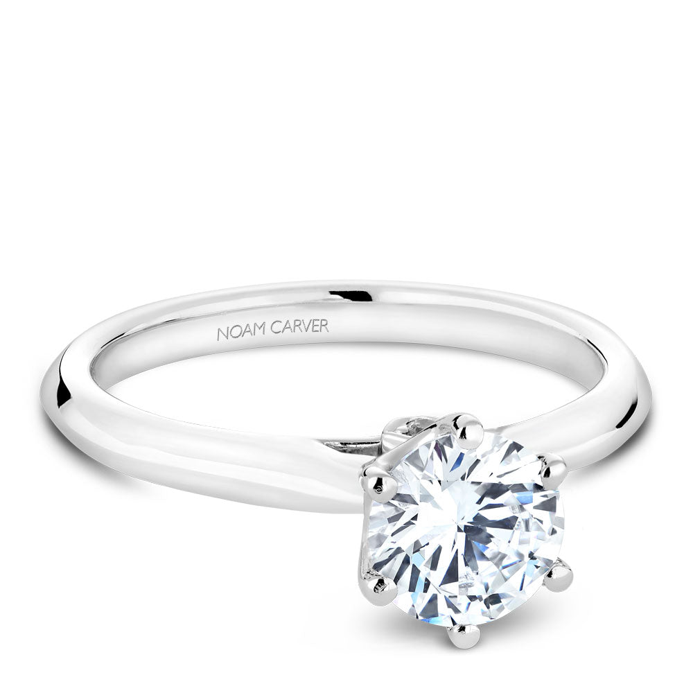 Noam Carver Engagement Ring White 18k Gold With 2 RD TCW 0.02ct