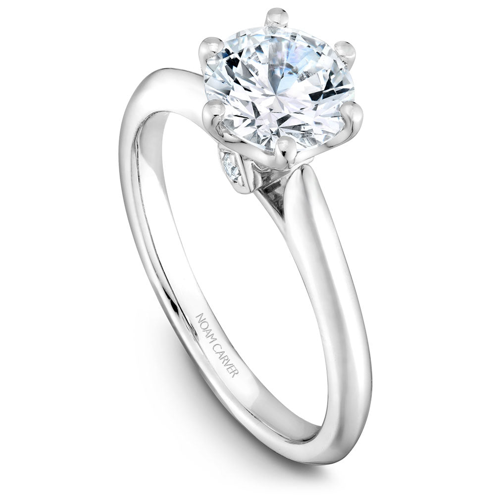 Noam Carver Engagement Ring White 14k Gold With 2 RD TCW 0.02ct