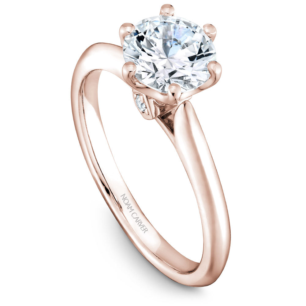 Noam Carver Engagement Ring Rose 14k Gold With 2 RD TCW 0.02ct