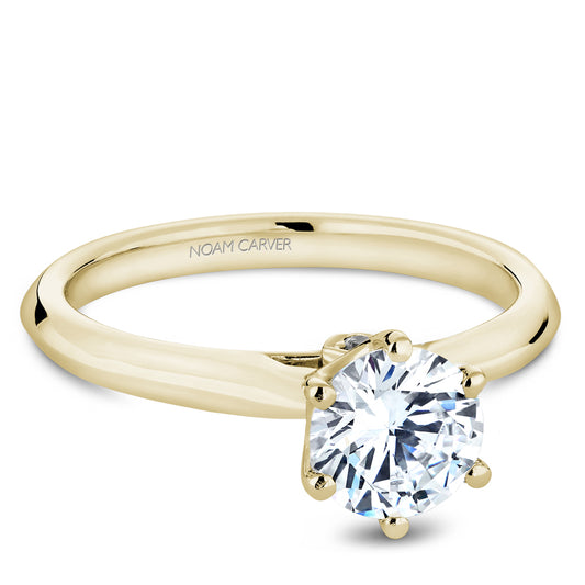 Noam Carver Engagement Ring Yellow 18k Gold With 2 RD TCW 0.02ct