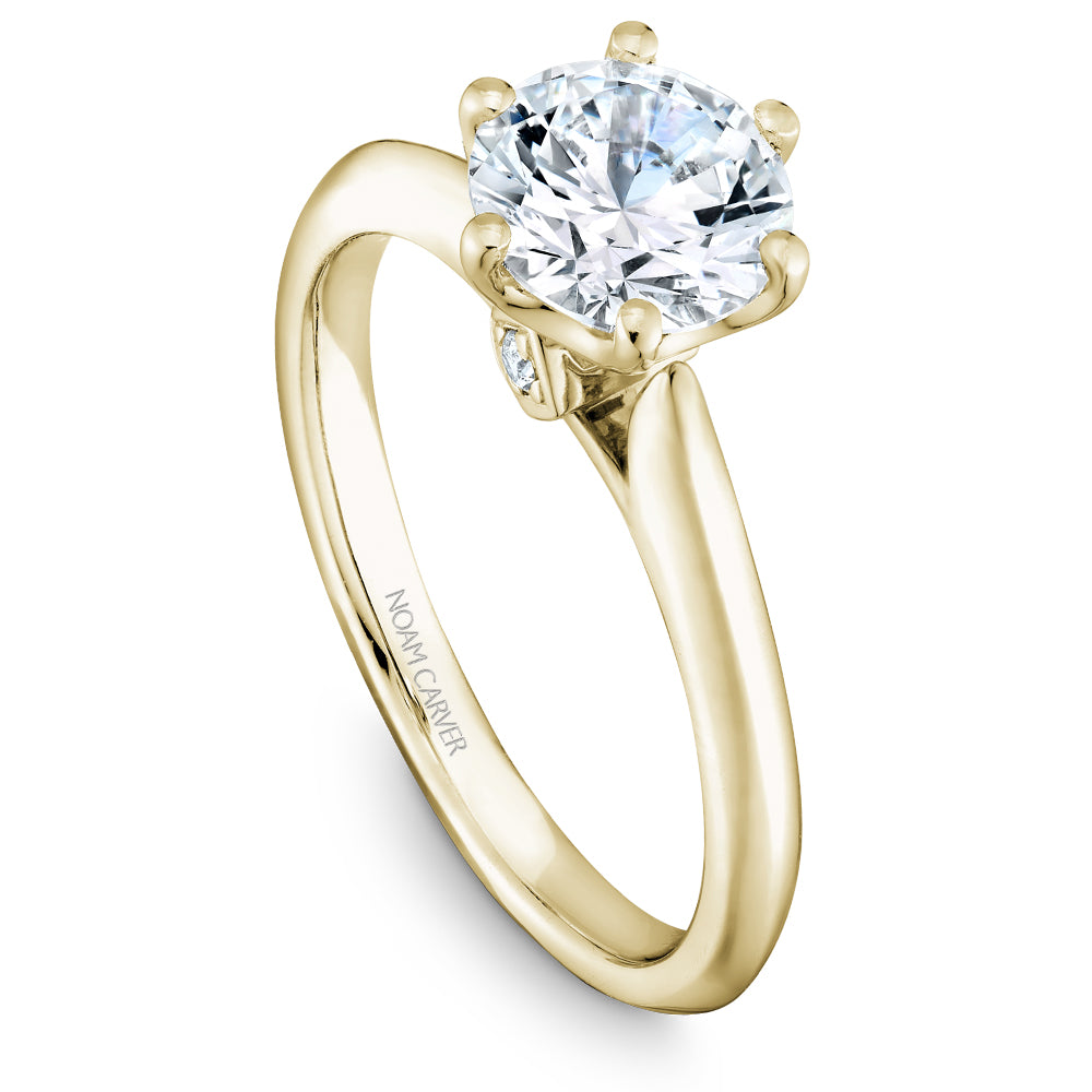 Noam Carver Engagement Ring Yellow 14k Gold With 2 RD TCW 0.02ct