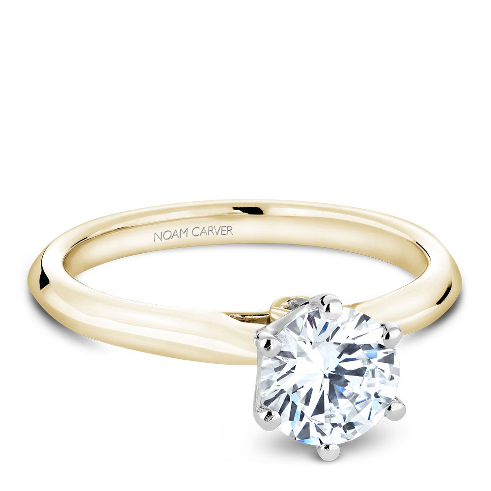 Noam Carver Engagement Ring Yellow & White 14k Gold With 2 RD TCW 0.02ct