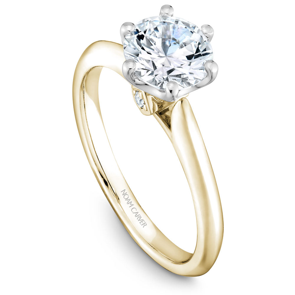 Noam Carver Engagement Ring Yellow & White 18k Gold With 2 RD TCW 0.02ct