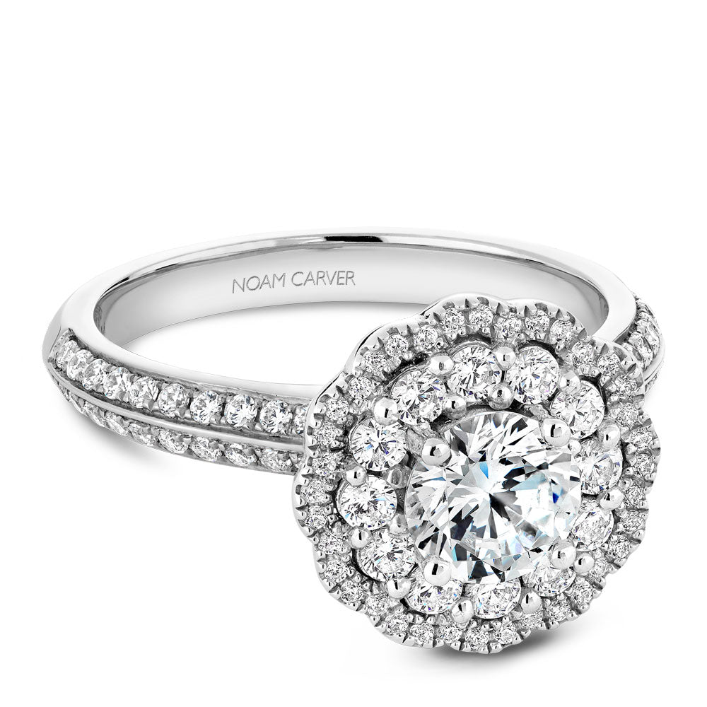 Noam Carver Engagement Ring Platinum With 94 RD TCW 0.71ct