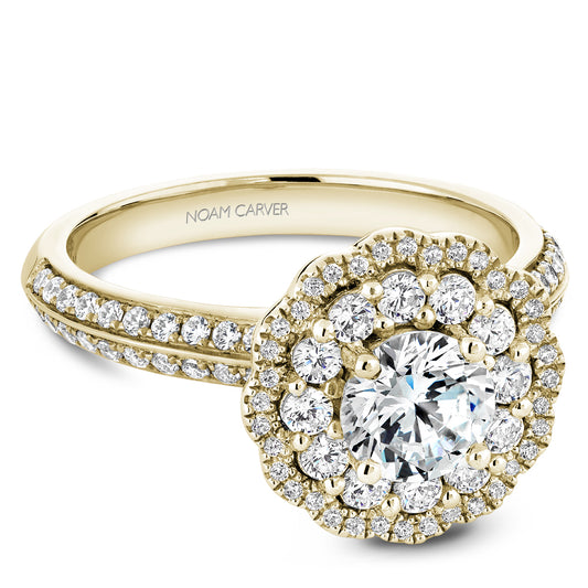 Noam Carver Engagement Ring Yellow 14k Gold With 94 RD TCW 0.71ct