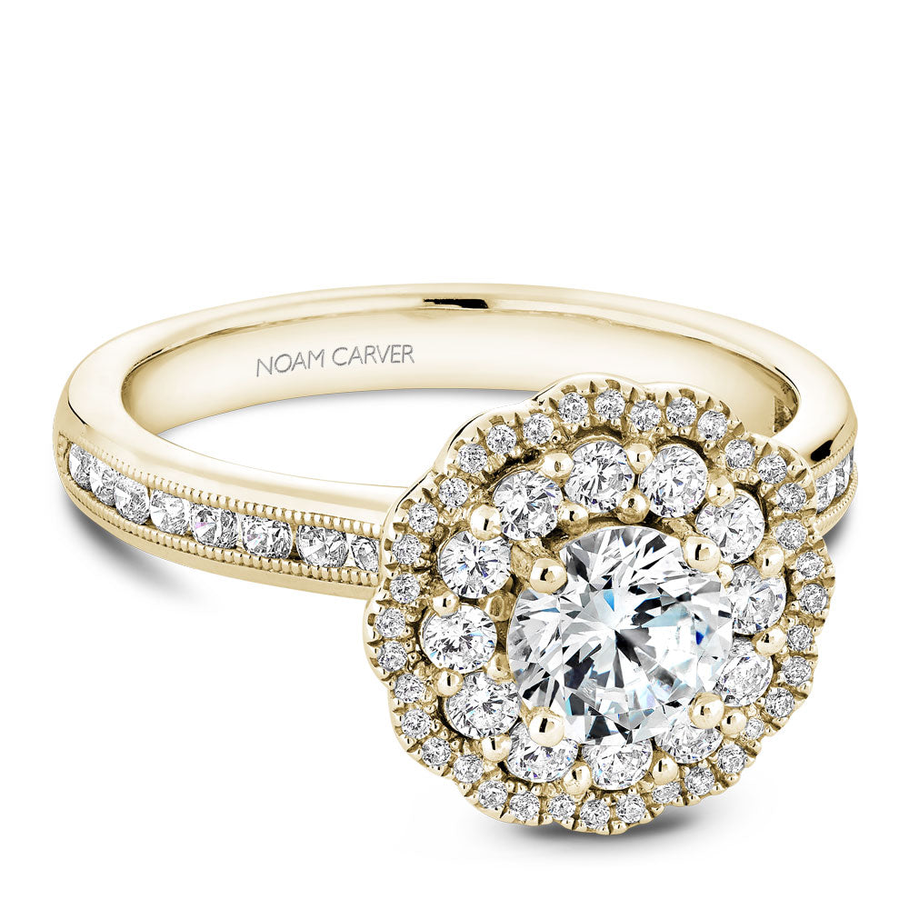 Noam Carver Engagement Ring Yellow 14k Gold With 70 RD TCW 0.74ct