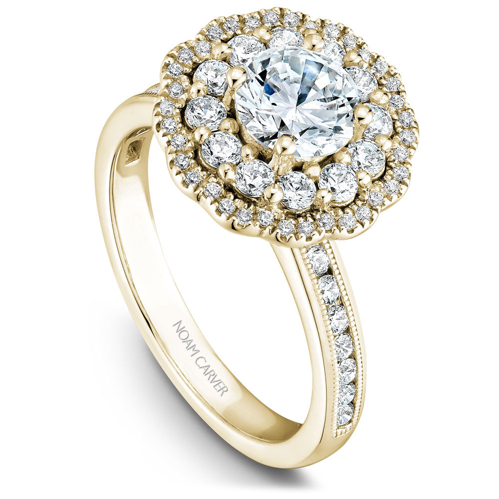 Noam Carver Engagement Ring Yellow 18k Gold With 70 RD TCW 0.74ct