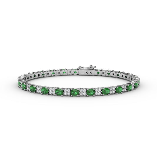 Fana Alternating Emerald and Diamond Bracelet