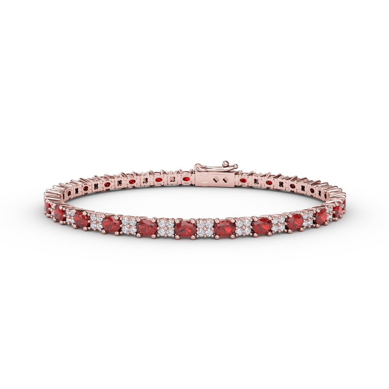 Fana Alternating Ruby and Diamond Bracelet