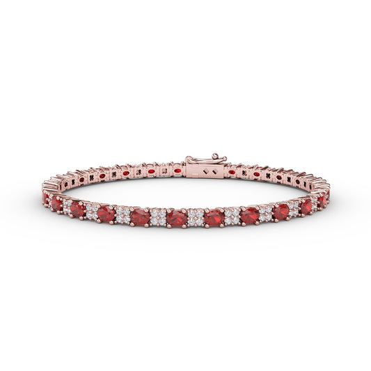 Fana Alternating Ruby and Diamond Bracelet